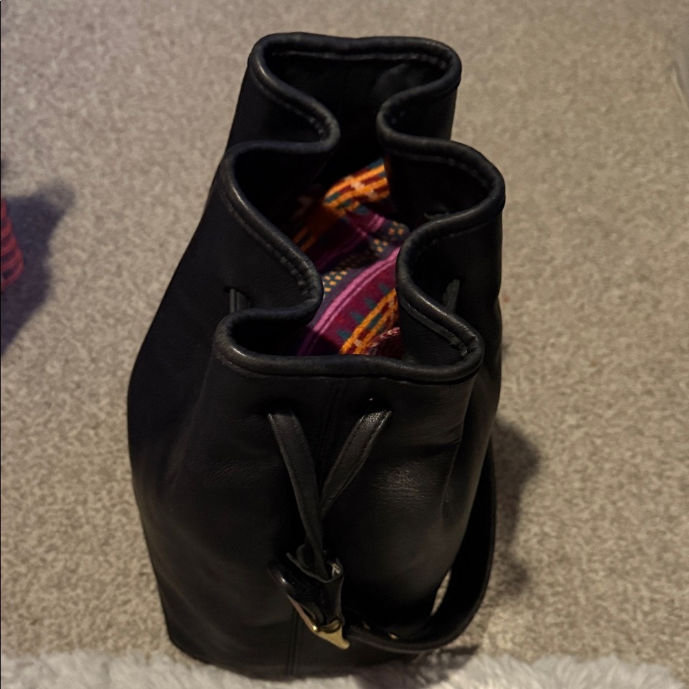 Coach Rare Vintage Black Leather Bag - Picture 2 of 9